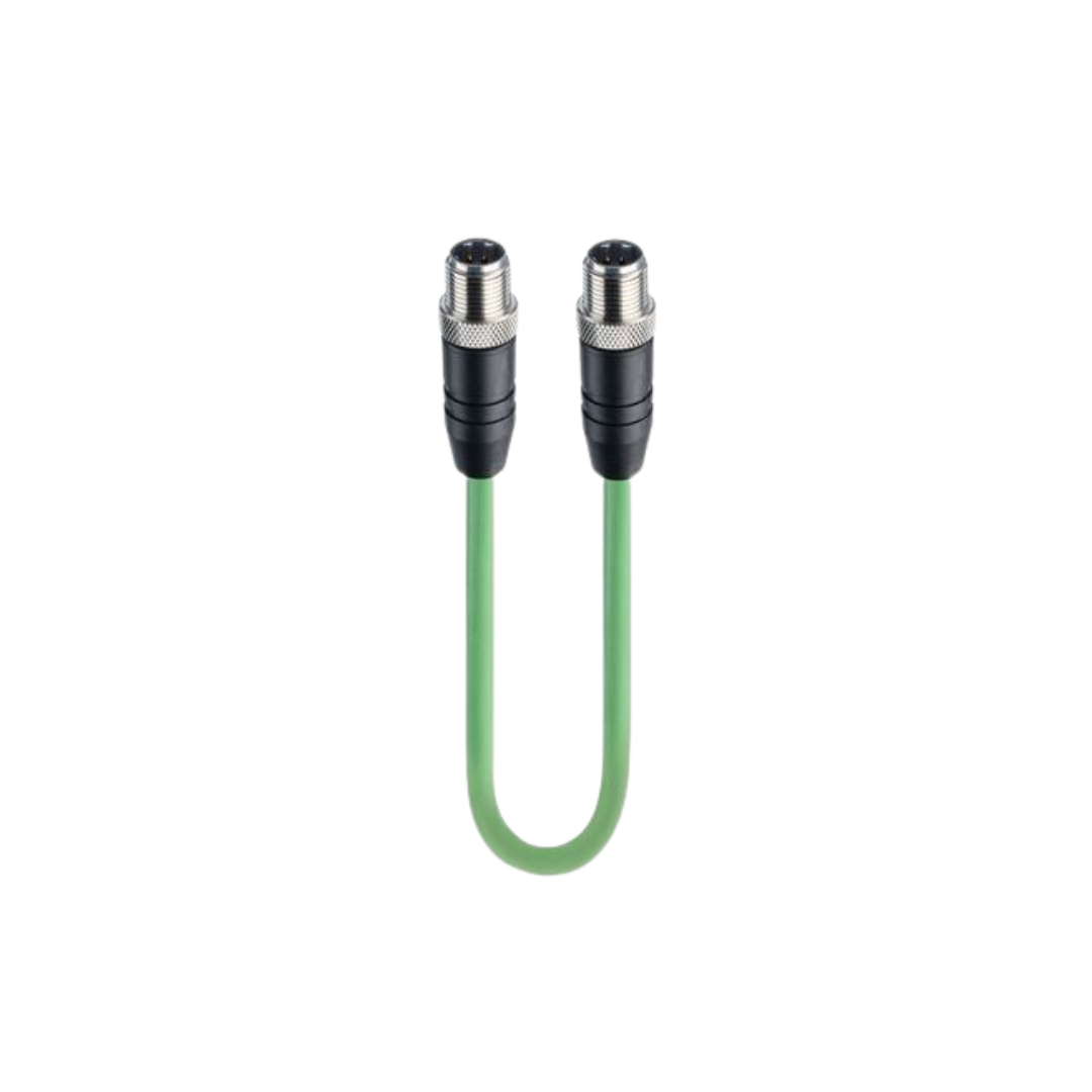 M12 - D-Coded Fast ethernet CAT5E Double-ended cordset male- male